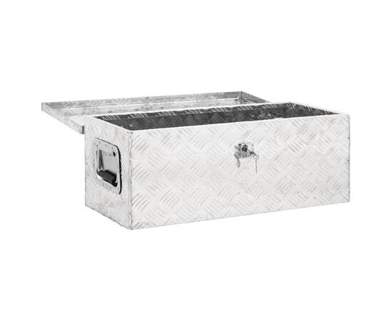 Cutie de depozitare, argintiu, 70x31x27 cm, aluminiu, 5 image