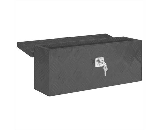 Cutie de depozitare, negru, 50x20,5x15 cm, aluminiu, 5 image