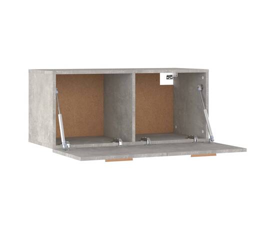 Dulap de perete, gri beton, 80x35x36,5 cm, lemn prelucrat, 8 image