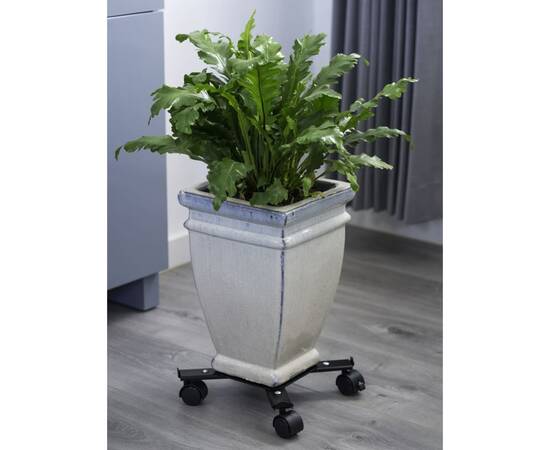 Nature cărucior pentru plante reglabil, cu 4 brațe, negru, metal, 5 image