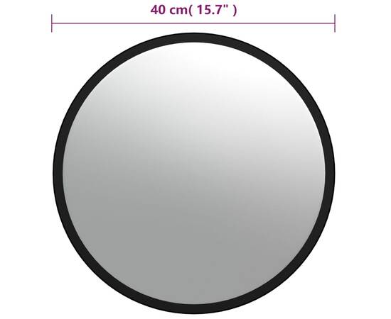 Oglindă de trafic convexă de interior, negru, Ø40 cm, acril, 6 image