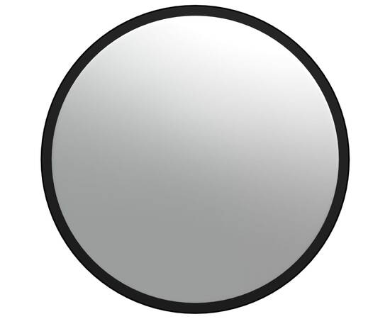 Oglindă de trafic convexă de interior, negru, Ø40 cm, acril, 2 image