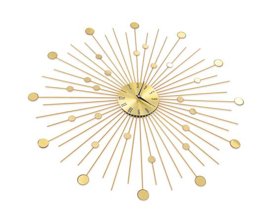 Ceas de perete, auriu, 70 cm, metal, 6 image