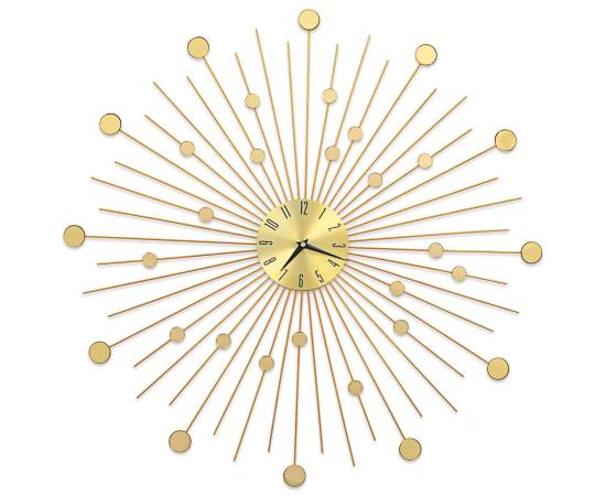 Ceas de perete, auriu, 70 cm, metal, 2 image