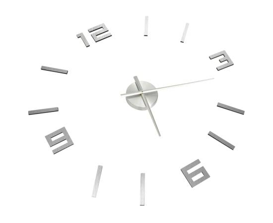 Ceas de perete 3d, argintiu, 100 cm, xxl, design modern, 3 image