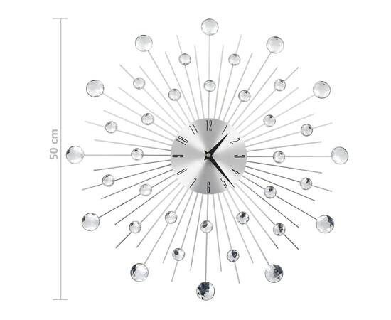 Ceas de perete, mecanism cuarț, 50 cm, design modern, 6 image