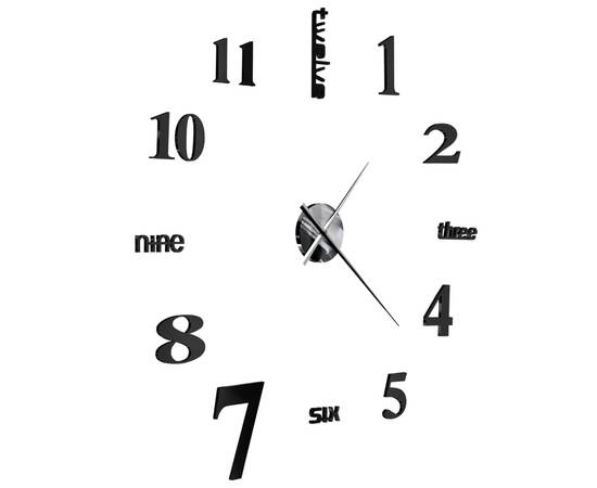 Ceas de perete 3d, negru, 100 cm, xxl, design modern, 4 image