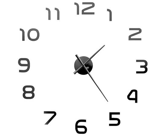Ceas de perete 3d, negru, 100 cm, xxl, design modern, 3 image