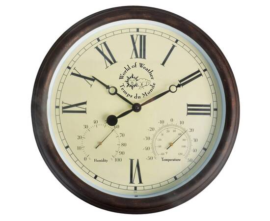 Esschert design ceas de gară cu termo-higrometru 30,5 cm tf009