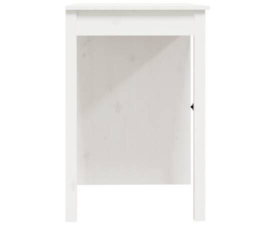 Birou, alb, 100x50x75 cm, lemn masiv de pin, 8 image