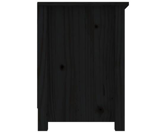Comodă tv, negru, 103x36,5x52 cm, lemn masiv de pin, 5 image