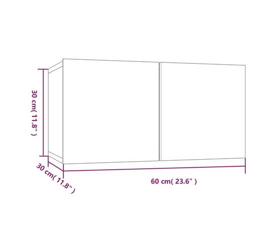 Dulap tv suspendat, stejar fumuriu, 60x30x30 cm, lemn prelucrat, 8 image