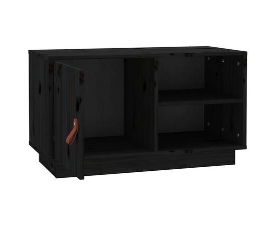 Comodă tv, negru, 70x34x40 cm, lemn masiv de pin, 7 image