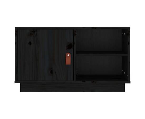 Comodă tv, negru, 70x34x40 cm, lemn masiv de pin, 6 image