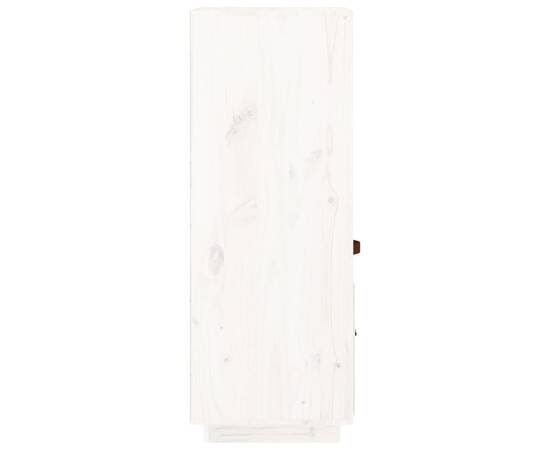 Dulap înalt, alb, 34x40x108,5 cm, lemn masiv de pin, 7 image