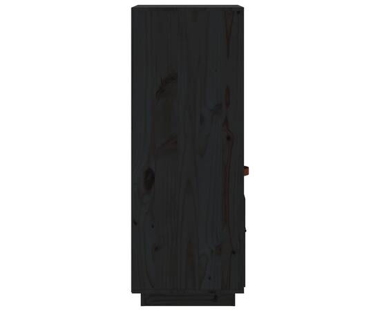 Dulap înalt, negru, 34x40x108,5 cm, lemn masiv de pin, 7 image