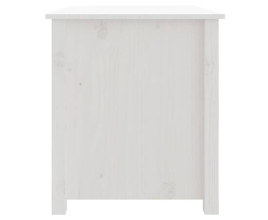 Măsuță de cafea, alb, 71x49x55 cm, lemn masiv de pin, 8 image