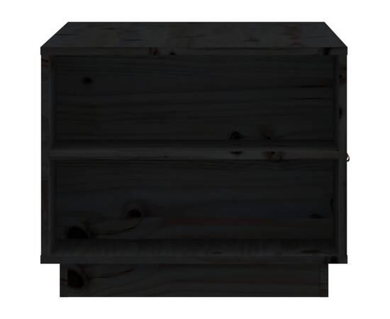 Măsuță de cafea, negru, 100x50x41 cm, lemn masiv de pin, 8 image
