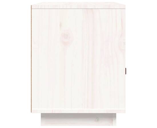 Noptieră, alb, 40x34x45 cm, lemn masiv de pin, 8 image