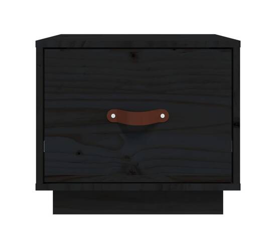 Noptieră, negru, 40x34x35 cm, lemn masiv de pin, 5 image