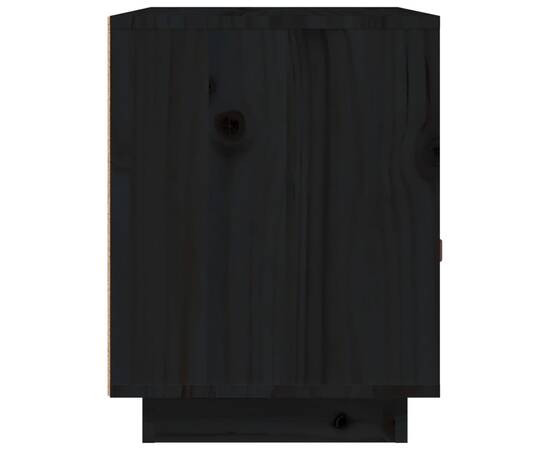 Noptieră, negru, 40x34x45 cm, lemn masiv de pin, 8 image