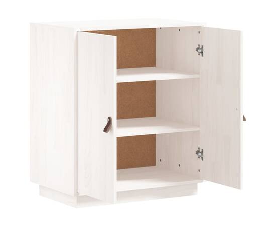 Servantă, alb, 65,5x40x75 cm, lemn masiv de pin, 4 image
