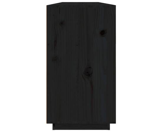 Servantă, negru, 100x40x75 cm, lemn masiv de pin, 7 image