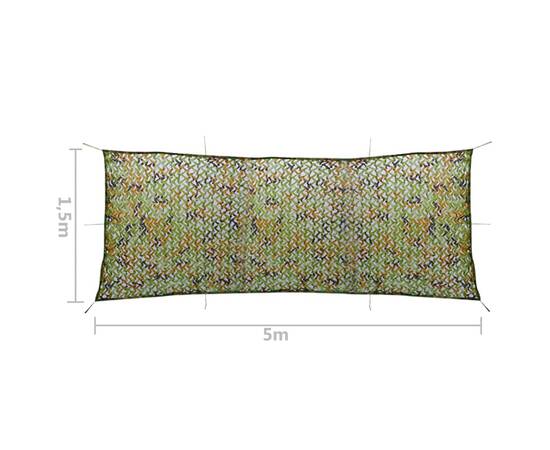 Plasă de camuflaj cu geantă de depozitare, verde, 1,5x5 m, 5 image