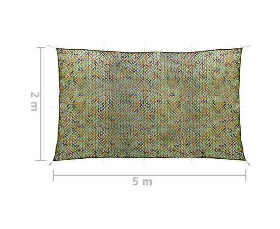 Plasă de camuflaj cu geantă de depozitare, verde, 2x5 m, 5 image