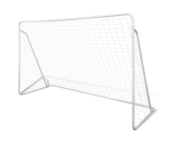 Porți de fotbal cu plasă, 2 buc, 240 x 90 x 150 cm, oțel, 2 image