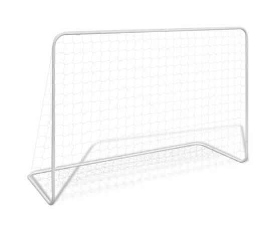Porți de fotbal cu plase 2 buc. alb 182x61x122 cm oțel, 2 image