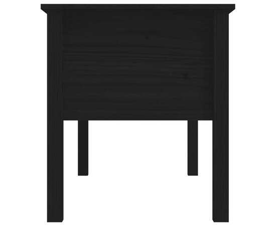 Măsuță de cafea, negru, 102x49x55 cm, lemn masiv de pin, 7 image