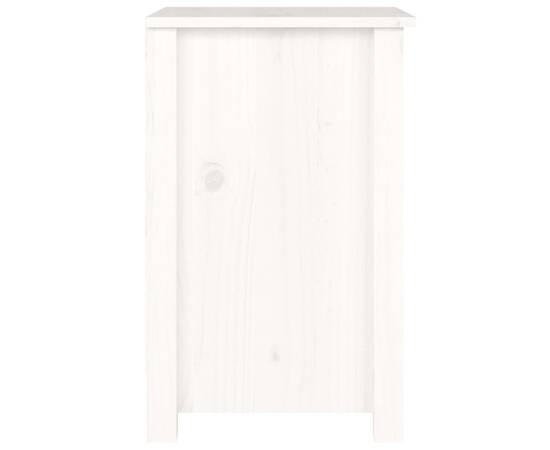 Noptieră, alb, 40x35x55 cm, lemn masiv de pin, 4 image