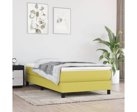 Cadru de pat box spring, verde, 90x190 cm, textil