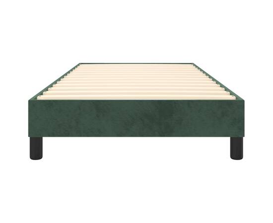 Cadru de pat box spring, verde închis, 90x200 cm, catifea, 5 image