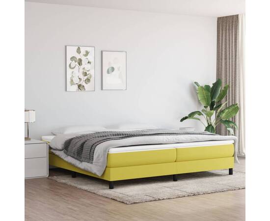 Cadru de pat box spring, verde, 200x200 cm, textil