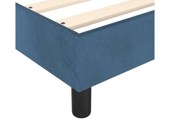 Cadru de pat box spring, albastru închis, 140x190 cm, catifea, 7 image