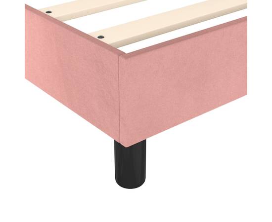 Cadru de pat box spring, roz, 140x190 cm, catifea, 7 image