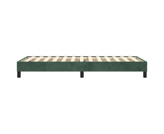 Cadru de pat box spring, verde închis, 100x200 cm, catifea, 6 image