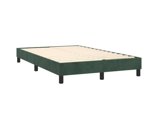 Cadru de pat box spring, verde închis, 120x200 cm, catifea, 4 image