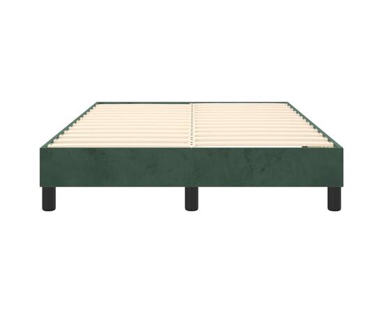 Cadru de pat box spring, verde închis, 120x200 cm, catifea, 5 image