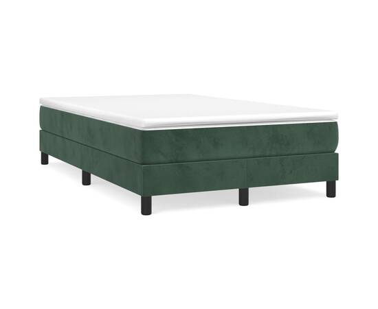 Cadru de pat box spring, verde închis, 120x200 cm, catifea, 2 image
