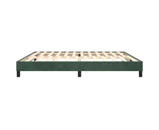 Cadru de pat box spring, verde închis, 200x200 cm, catifea, 6 image