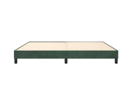 Cadru de pat box spring, verde închis, 200x200 cm, catifea, 5 image