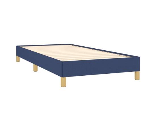 Cadru de pat, albastru, 100 x 200 cm, material textil, 4 image