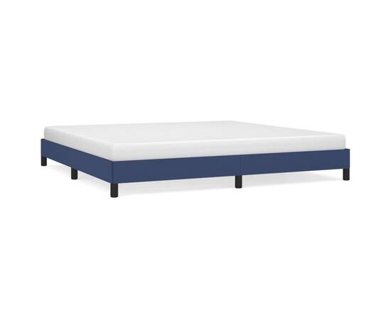 Cadru de pat, albastru, 200x200 cm, material textil, 2 image