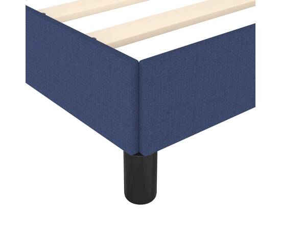 Cadru de pat, albastru, 200x200 cm, material textil, 7 image