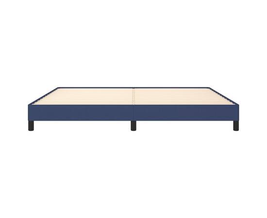 Cadru de pat, albastru, 200x200 cm, material textil, 5 image