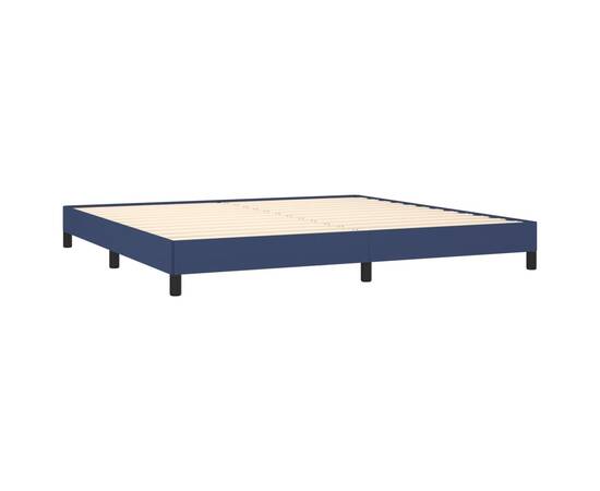 Cadru de pat, albastru, 200x200 cm, material textil, 4 image