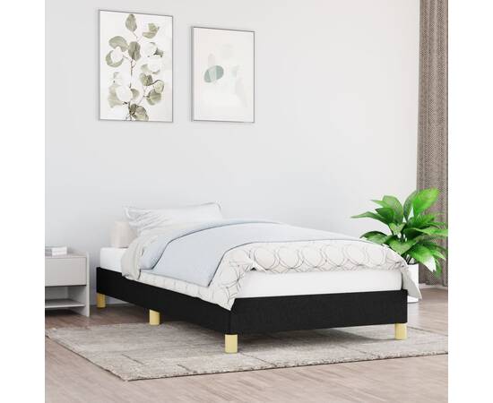 Cadru de pat, negru, 100 x 200 cm, material textil